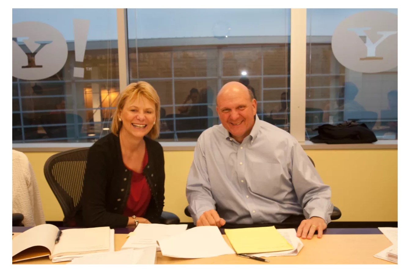 Carol Bartz và CEO Microsoft Steve Ballmer