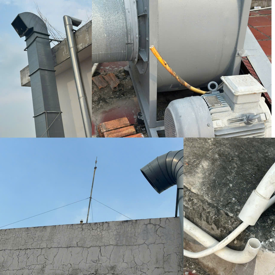 Vết cắt tại các đầu mối dây dẫn cho thấy sự am hiểu về địa hình kỹ thuật của nhóm đối tượng khi thực hiện vụ trộm trên quy mô cả 5 lốc nhà. Ảnh: NDCC