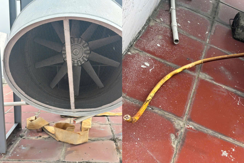 Với tổng chiều dài gần 750 mét dây cáp đồng bị lấy mất, cư dân ước tính khối lượng tang vật lên đến vài tạ, một con số không nhỏ để có thể vận chuyển ra khỏi tòa nhà 12 tầng mà không bị phát hiện. Ảnh: NDCC