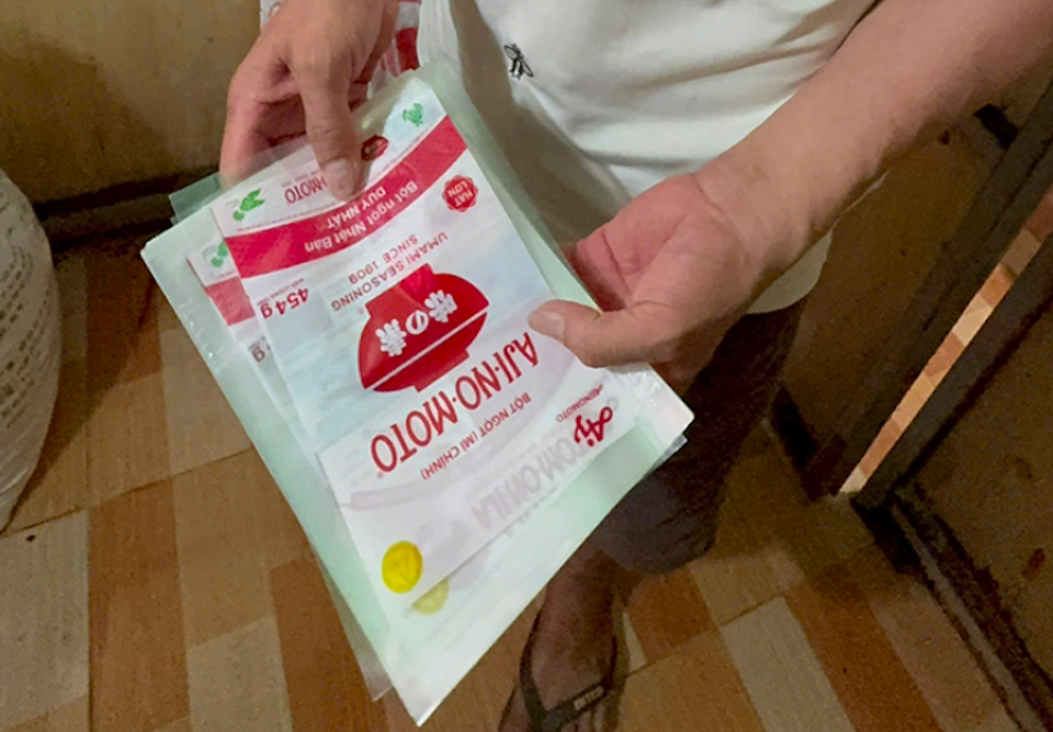 Hơn 23.000 bao bì giả nhãn hiệu Ajinomoto các loại bị cơ quan công an thu giữ tại các địa điểm khám xét. Ảnh: Công an TP.HCM