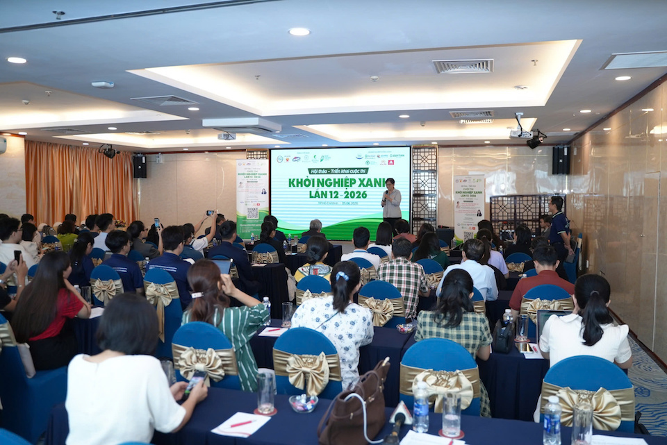 Cuộc thi Khởi nghiệp Xanh lần thứ 12 năm 2026 thu hút sự quan tâm của các chuyên gia, doanh nghiệp và cộng đồng startup. Ảnh: BTC