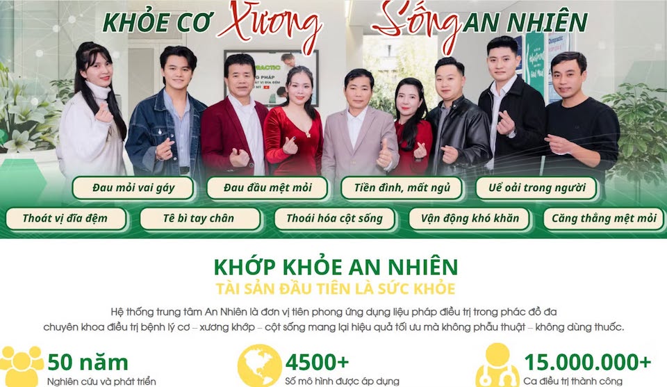 Sở Y tế TP.HCM xử phạt địa điểm kinh doanh Công ty TNHH Khớp Khỏe An Nhiên - An Dương Vương về hành vi khám bệnh, chữa bệnh không phép. Ảnh: website của Công ty TNHH Khớp Khỏe An Nhiên