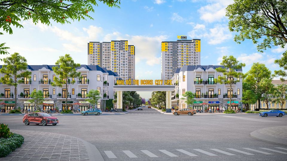 Phối cảnh dự án Nhà ở xã hội Bcons với quy mô 2 block cao 15 tầng, dự kiến cung cấp 802 căn hộ giá từ 600 triệu đồng cho người lao động. Ảnh: Bcons