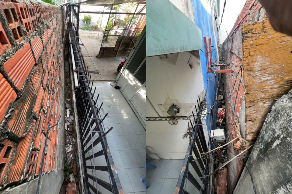 Không gian bí bách giữa các bức tường cao khiến người dân luôn sống trong nỗi lo 'cá nằm trong rọ' nếu chẳng may xảy ra hỏa hoạn hay cấp cứu. Ảnh: Tiểu Thúy