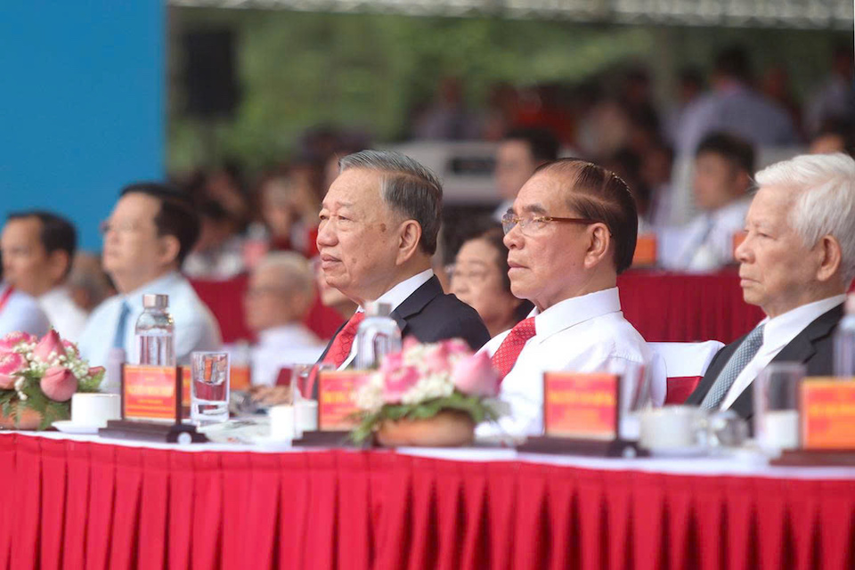 Tổng Bí thư, Chủ tịch nước Tô Lâm cùng các đồng chí lãnh đạo, nguyên lãnh đạo Đảng, Nhà nước dự Lễ kỷ niệm 50 năm Ngày Thành phố Sài Gòn - Gia Định vinh dự mang tên Chủ tịch Hồ Chí Minh (2/7/1976 - 2/7/2026), sáng 2/7, tại Hội trường Thống Nhất, TP Hồ Chí Minh.