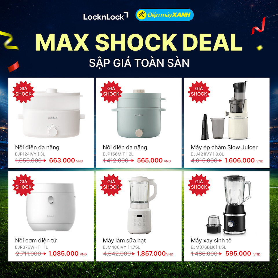 Hơn 200 sản phẩm LocknLock giảm đến 50%+++ tại Điện Máy Xanh trong tháng 7