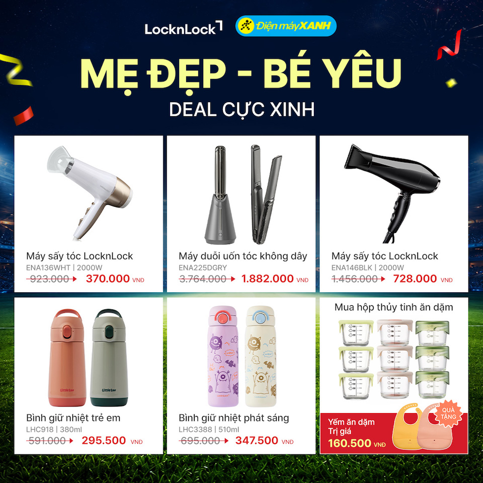 Hơn 200 sản phẩm LocknLock giảm đến 50%+++ tại Điện Máy Xanh trong tháng 7