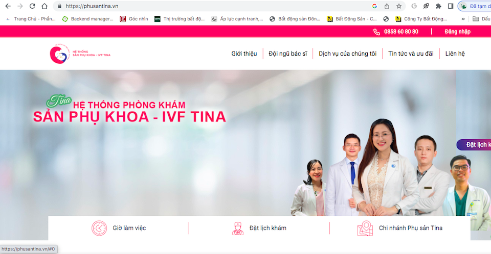 Hệ thống phòng khám sản phụ khoa IVF Tina bị phạt do nhiều sai phạm chuyên môn. Ảnh chụp màn hình