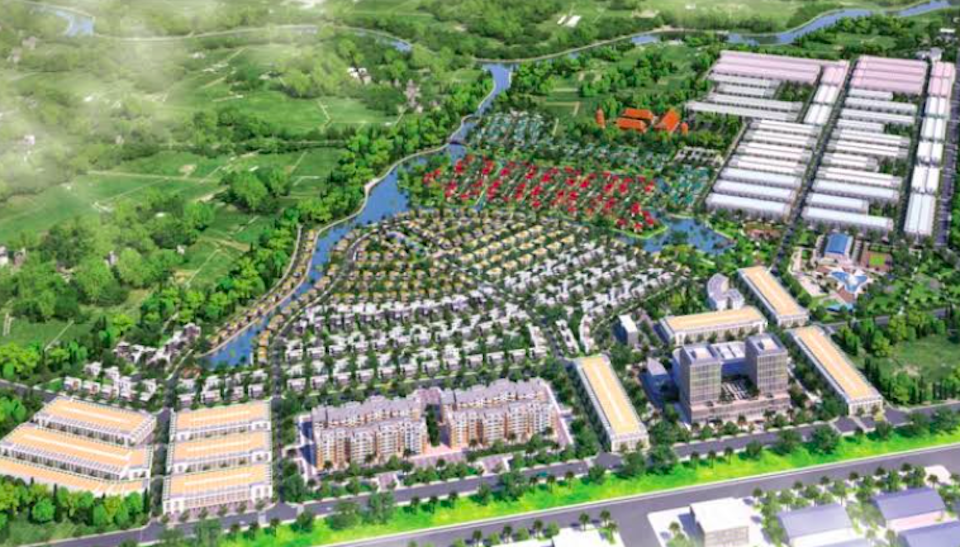 Dự án Khu dân cư Phú An Lành với quy hoạch hiện đại cho hơn 15.000 dân cư, trái ngược hoàn toàn với thực tế đắp chiếu nhiều năm và mới chỉ hoàn thành vỏn vẹn 15% hạ tầng. Ảnh phối cảnh dự án