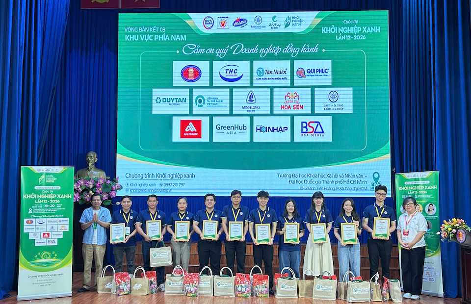 39 dự án khởi nghiệp xanh từ 8 tỉnh, thành phía Nam quy tụ tranh tài tại vòng bán kết Cuộc thi Khởi nghiệp Xanh 2026 ở TP.HCM. Ảnh: BTC