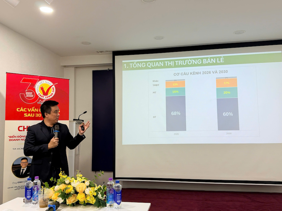 Trưởng nhóm chuyên gia thị trường BSA Phạm Trọng Chinh nhận định sự bùng nổ của chuỗi siêu thị mini đang thúc đẩy bán lẻ hiện đại tiến về các khu vực cận thành thị và nông thôn. Ảnh: Minh Hà