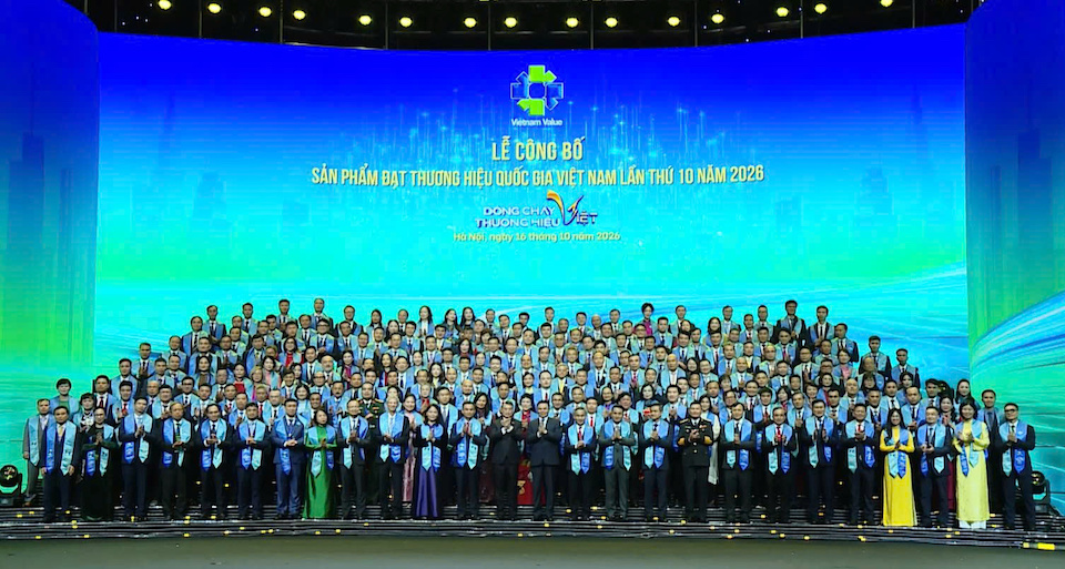 Toàn cảnh Lễ công bố Sản phẩm đạt Thương hiệu quốc gia Việt Nam năm 2026 tại Hà Nội