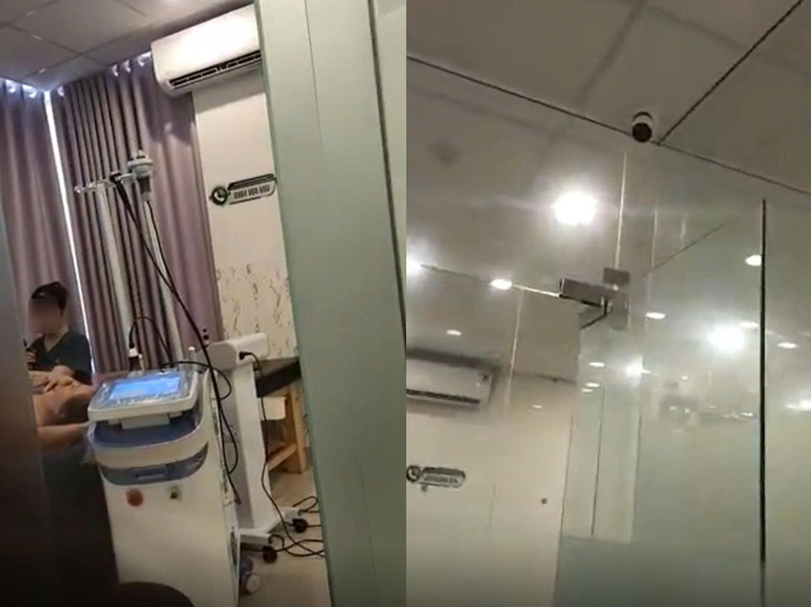 Phòng trị liệu với camera được lắp đặt trong phòng, gây lo ngại về vấn đề quyền riêng tư.