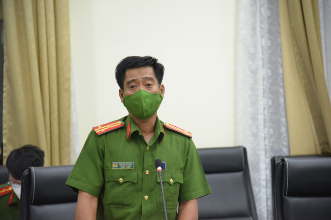 Thượng tá Nguyễn Tiến Đạt, Trưởng Công an quận Bình Thạnh thông tin về kết quả điều tra vụ bạo hành trẻ em trên địa bàn.