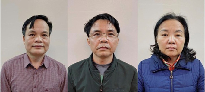 Từ trái sang phải: Lâm Văn Tuấn, Phan Huy Văn, Phan Thị Khánh Vân. Ảnh: Cơ quan công an cung cấp.