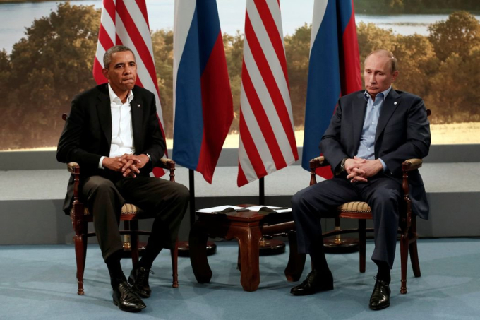 Cựu Tổng thống Barack Obama và ông Putin tại cuộc gặp thượng đỉnh năm 2013. Ảnh: Reuters.