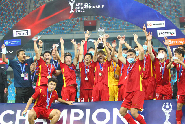 Đội tuyển U23 Việt Nam đã vô địch Giải Bóng đá U23 Đông Nam Á sau khi chiến thắng đội tuyển U23 Thái Lan với tỷ số 1-0. Ảnh: Zing.