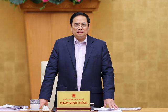 Thủ tướng Phạm Minh Chính phát biểu tại phiên họp Chính phủ thường kỳ tháng 5/2022 - Ảnh: VGP/Nhật Bắc