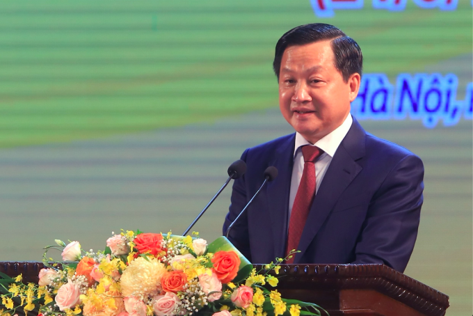 Phó Thủ tướng Lê Minh Khái phát biểu tại lễ kỷ niệm. Ảnh: Như Ý
