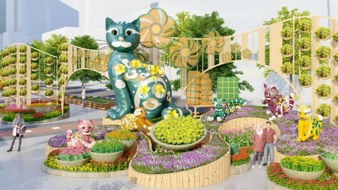 Những chú mèo đặc biệt ở Đường hoa Nguyễn Huệ Tết Quý Mão