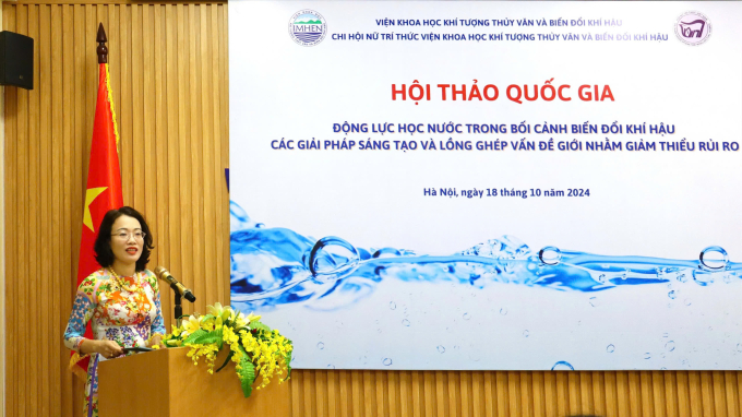 PGS.TS. Phạm Thị Thanh Ngà, Chủ tịch Ủy ban quốc gia IHP Việt Nam, Viện trưởng Viện KTTV&BĐKH phát biểu khai mạc Hội thảo