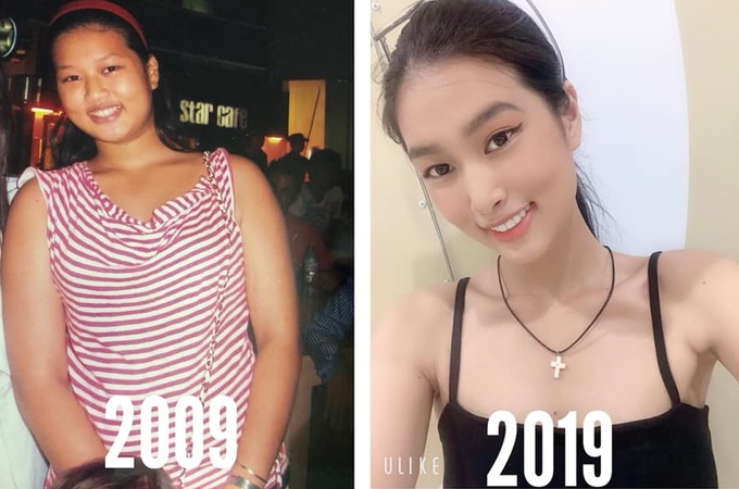 Thiên Ân từng giảm 15kg để thi Hoa hậu Hoà bình Việt Nam. Ảnh: FBNV 