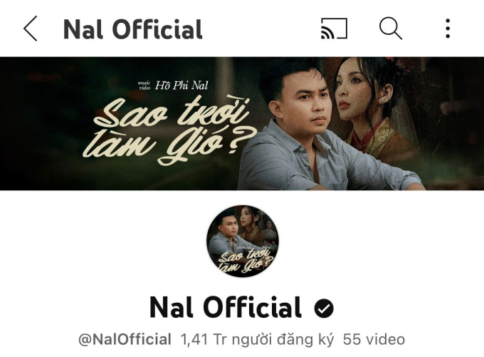Kênh YouTube của Nal cũng có hơn 1,4 triệu người đăng ký
