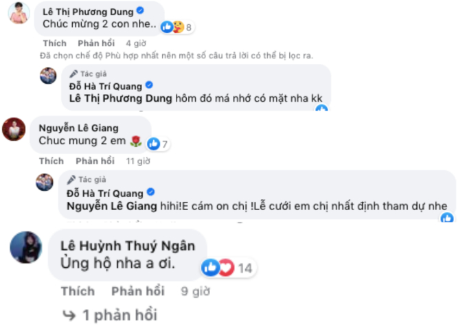 Dàn sao Việt đồng loạt chúc mừng, dự sẽ góp mặt trong hôn lễ của Hà Trí Quang 