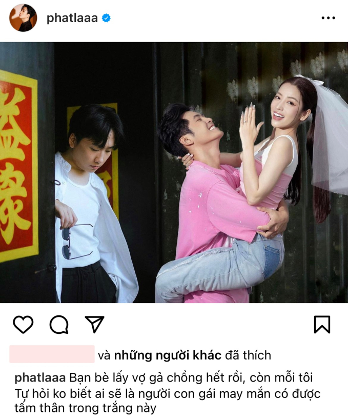 Nam diễn viên cũng đăng tải bài viết mong muốn được kết hôn sau khi Puka và Gin Tuấn Kiệt báo tin vui 
