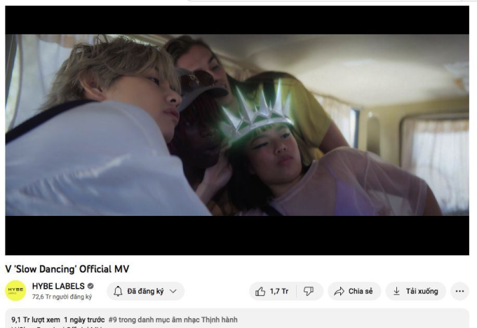MV chủ đề Slow Dancing thu về chưa đến 10 triệu view sau 24h 