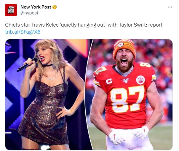 Dòng tweet Al Scott đăng lên thực ra chỉ là 1 sản phẩm nhái lại bài đăng gốc của New York Post. Trong bài đăng trên Twitter, tờ báo Mỹ cho hay Taylor Swift tận hưởng “buổi đi chơi bình lặng” cùng cầu thủ bóng bầu dục Travis Kelce
