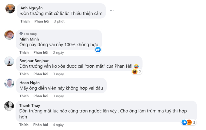 Không ít bình luận cho rằng Việt Anh không hợp vai - Ảnh chụp màn hình