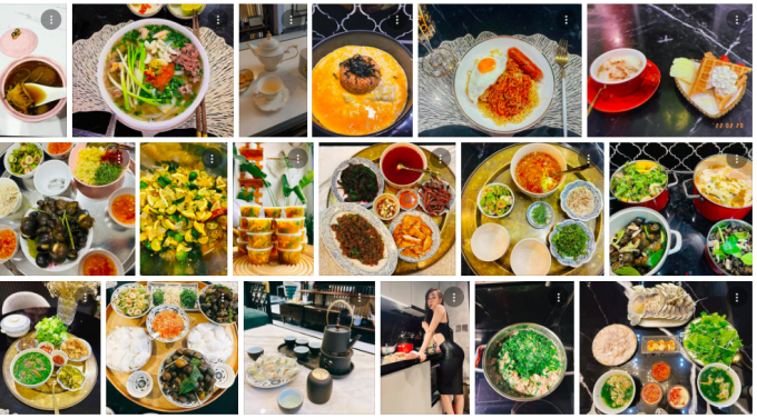 Trên trang cá nhân, Phương Oanh thường xuyên khoe tài nấu nướng, có thể cân từ bữa ăn gia đình đến những món phức tạp