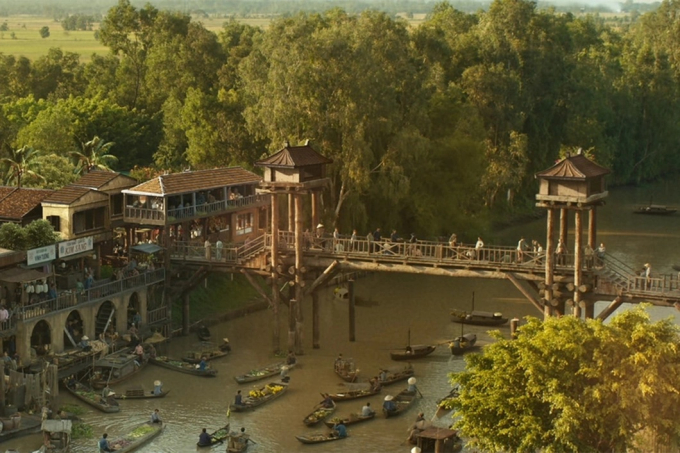 Xóm chợ nổi trong phim điện ảnh Đất rừng phương Nam.