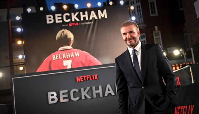 David Beckham tại buổi ra mắt phim tài liệu ở London, Anh.