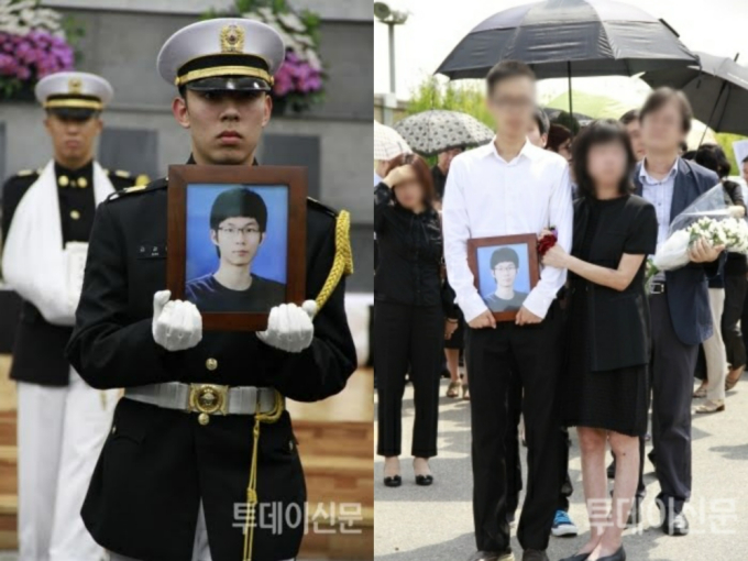 Đồng đội và người thân đau buồn trong tang lễ của binh nhất Kim Ji Hoon