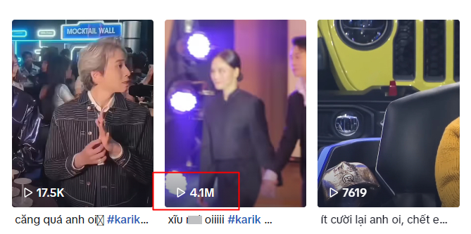 Những video về Karik và Miu Lê đạt triệu view