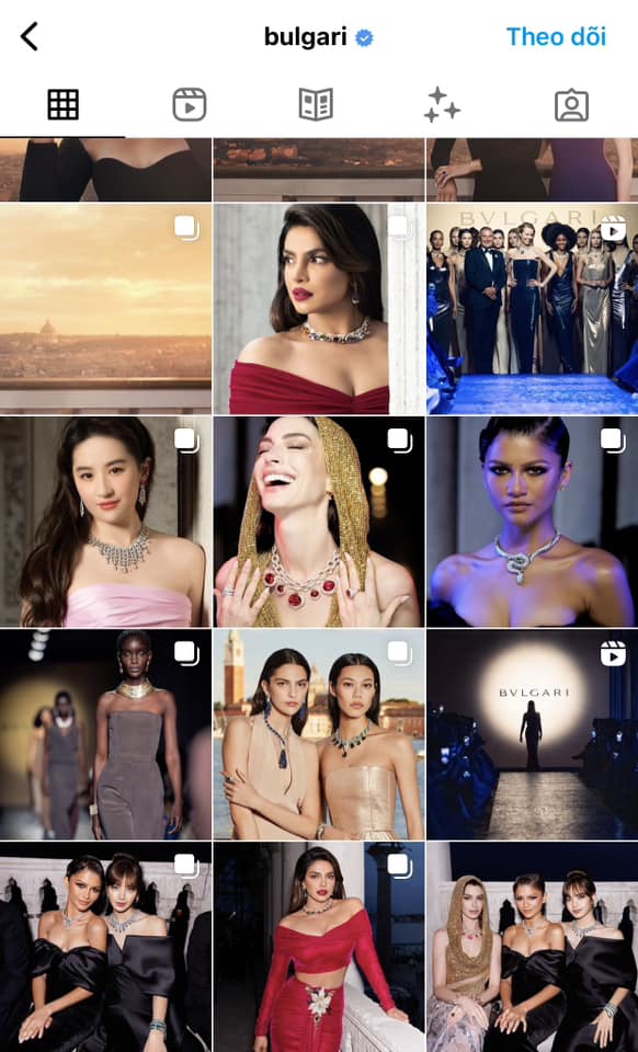 2 hôm trước, Instagram của Bvlgari cũng gỡ bỏ loạt ảnh chụp riêng của Lisa, chỉ giữ lại ảnh cô chụp cùng các đại sứ khác
