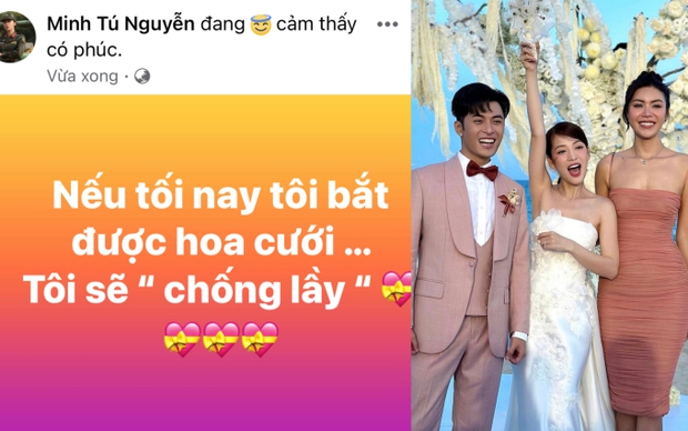 Minh Tú hứa chắc nịch sẽ lấy chồng nếu bắt được hoa cưới trong hôn lễ của Puka và Gin Tuấn Kiệt