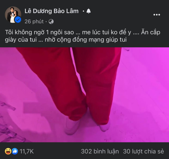 Lê Dương Bảo Lâm hài hước nhờ cộng đồng mạng réo tên Tóc Tiên sau vụ thất lạc giày tại tiệc cưới