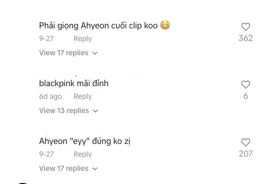 Dù không lộ diện trên mạng xã hội nhưng fan vẫn phát hiện ra giọng nói của Ahyeon trong clip tập nhảy của BABYMONSTER