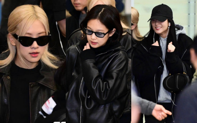 3 thành viên BLACKPINK gồm Rosé, Jennie, Jisoo có mặt tại sân bay Incheon, Hàn Quốc trong chiều ngày 23/11 