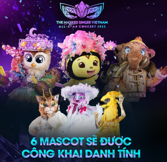 Có đến 6 mascot công khai danh tính ở Ca sĩ mặt nạ All-Star Concert 2023