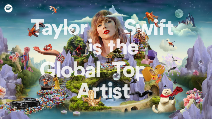   Taylor đứng đầu trên các nền tảng nghe nhạc năm nay (Ảnh: Spotify)  