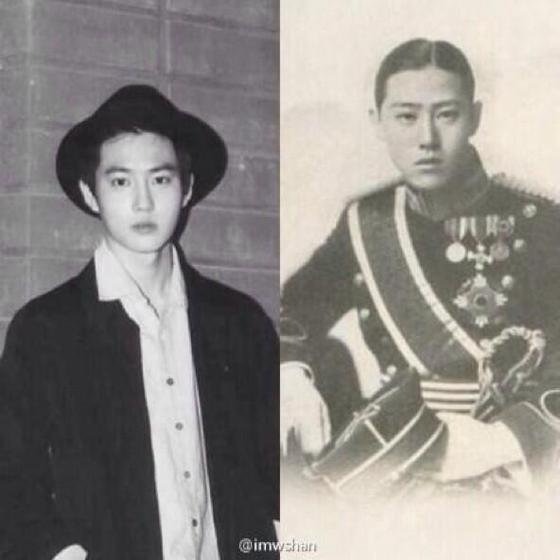 Hoàng tử Yi Wu và Suho có nhiều nét tương đồng từ đôi mắt, sống mũi cho đến đôi môi