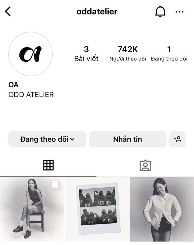 Chỉ hơn nửa ngày, tài khoản công ty Jennie đã cán mốc gần 750 nghìn người theo dõi trên Instagram