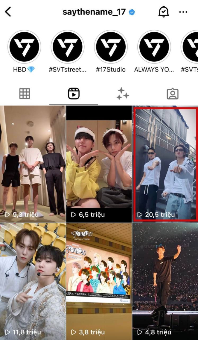 Video WOP của Mingyu và The8 đã đồng loạt cán mốc 20 triệu lượt xem ở cả 2 nền tảng Instagram