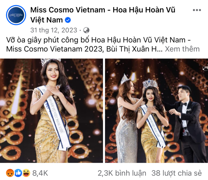 Fanpage Hoa hậu Hoàn vũ Việt Nam nhận 