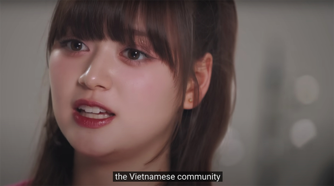 Cô nhắc đến cộng đồng người Việt trong video giới thiệu