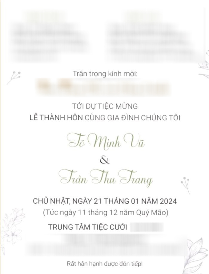 Thiệp cưới Yanbi gửi đến bạn bè và đồng nghiệp